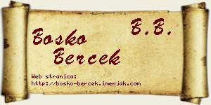 Boško Berček vizit kartica